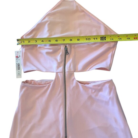 Alice + Olivia Marguerite Rose Pink Cutout Long Halter Dress Size 6 New With Tag - Picture 11 of 13